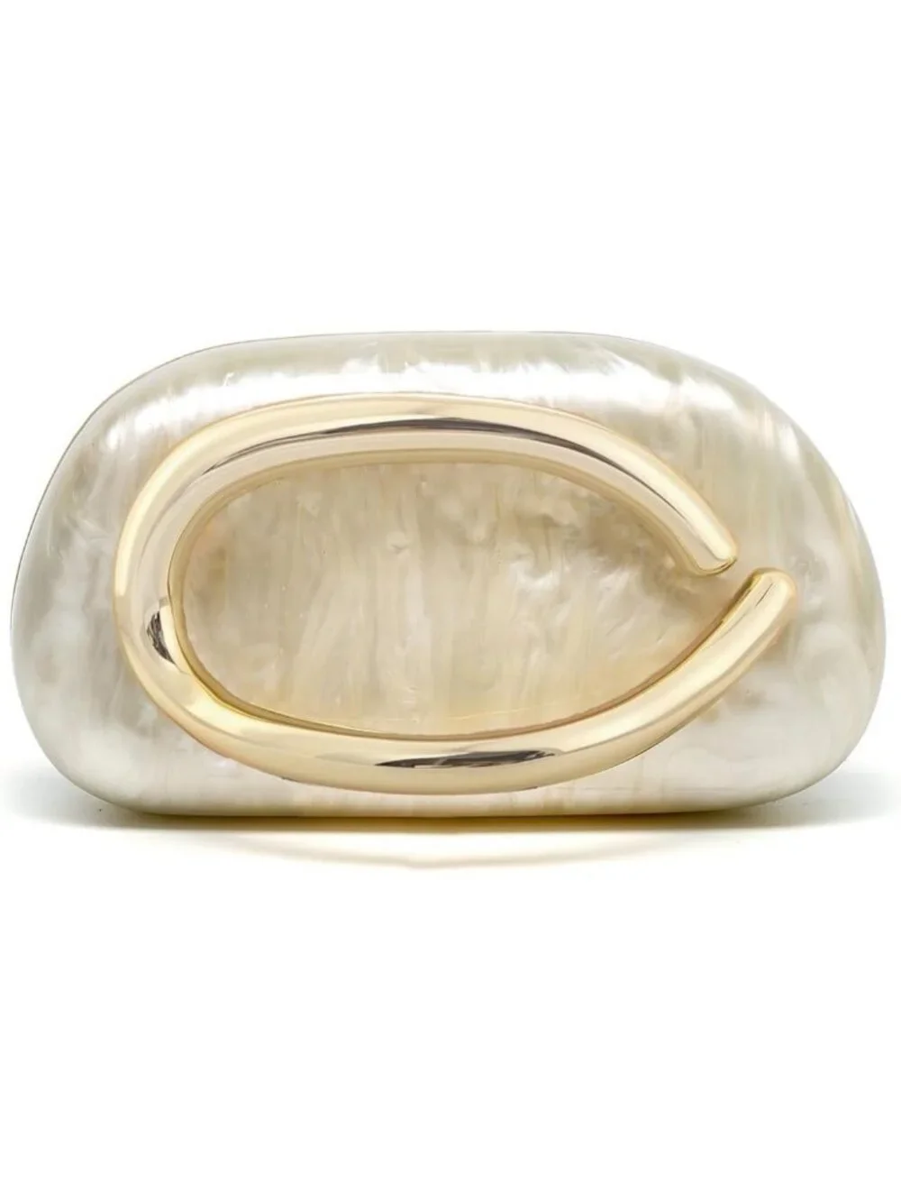 Women's Acrylic Pearl White Clutch Purse Trendy Evening Crossbody Shoulder Bag